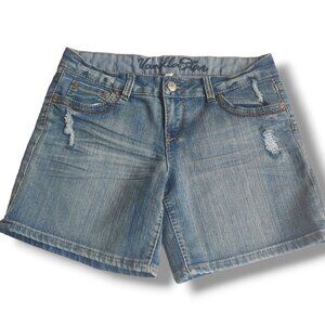 Vanilla Star shorts womens 13 denim jean medium wash heavy-stitching